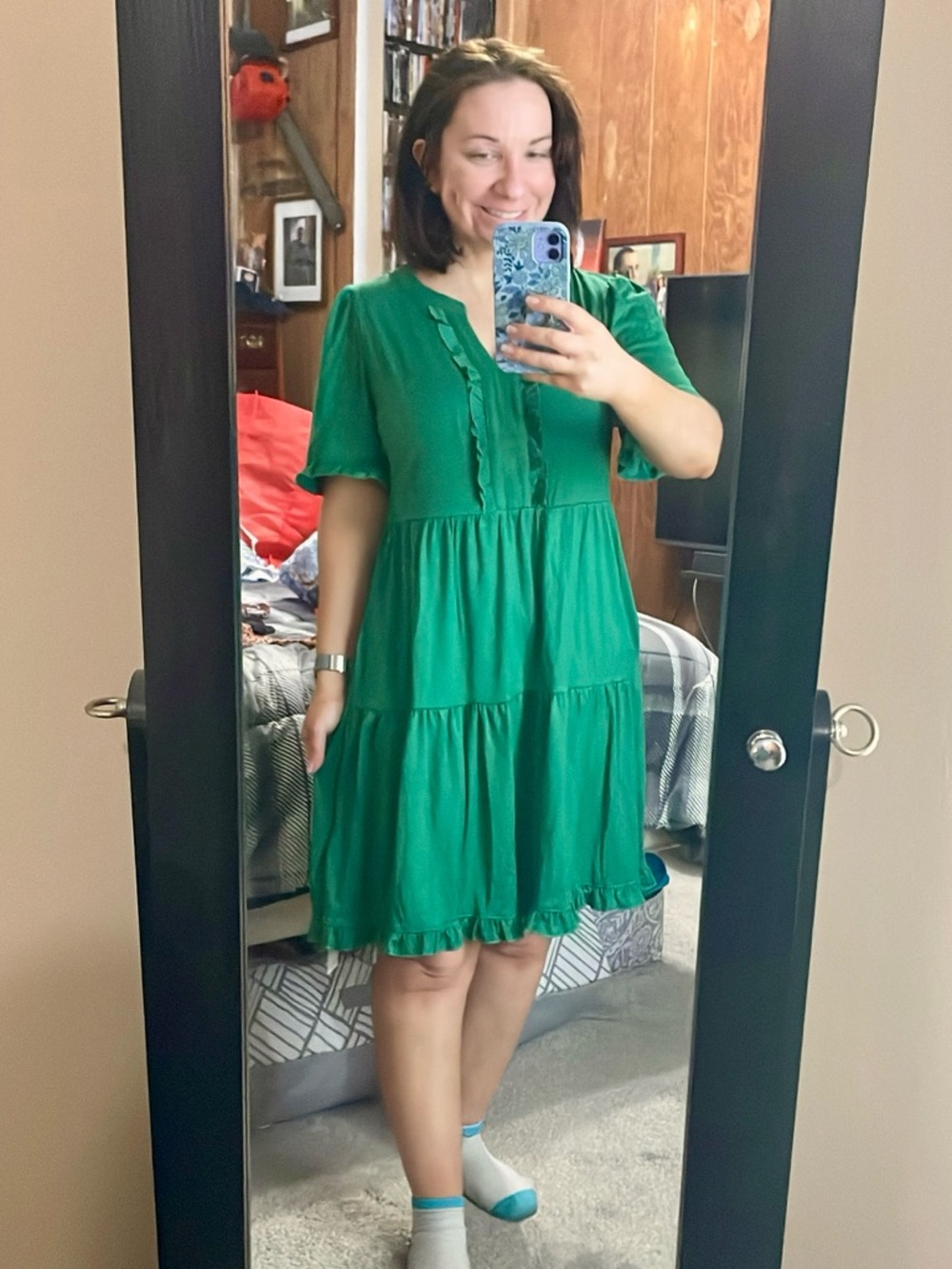 NWT Amazon green tiered dress